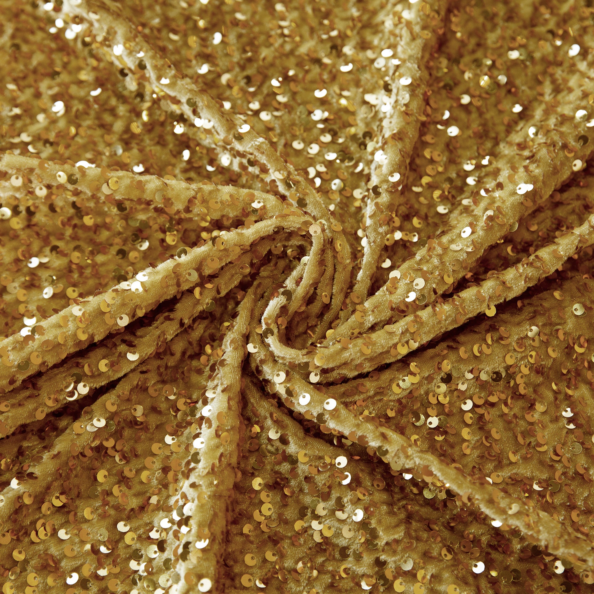 10 yards Sequin Velvet Fabric Roll - Gold
