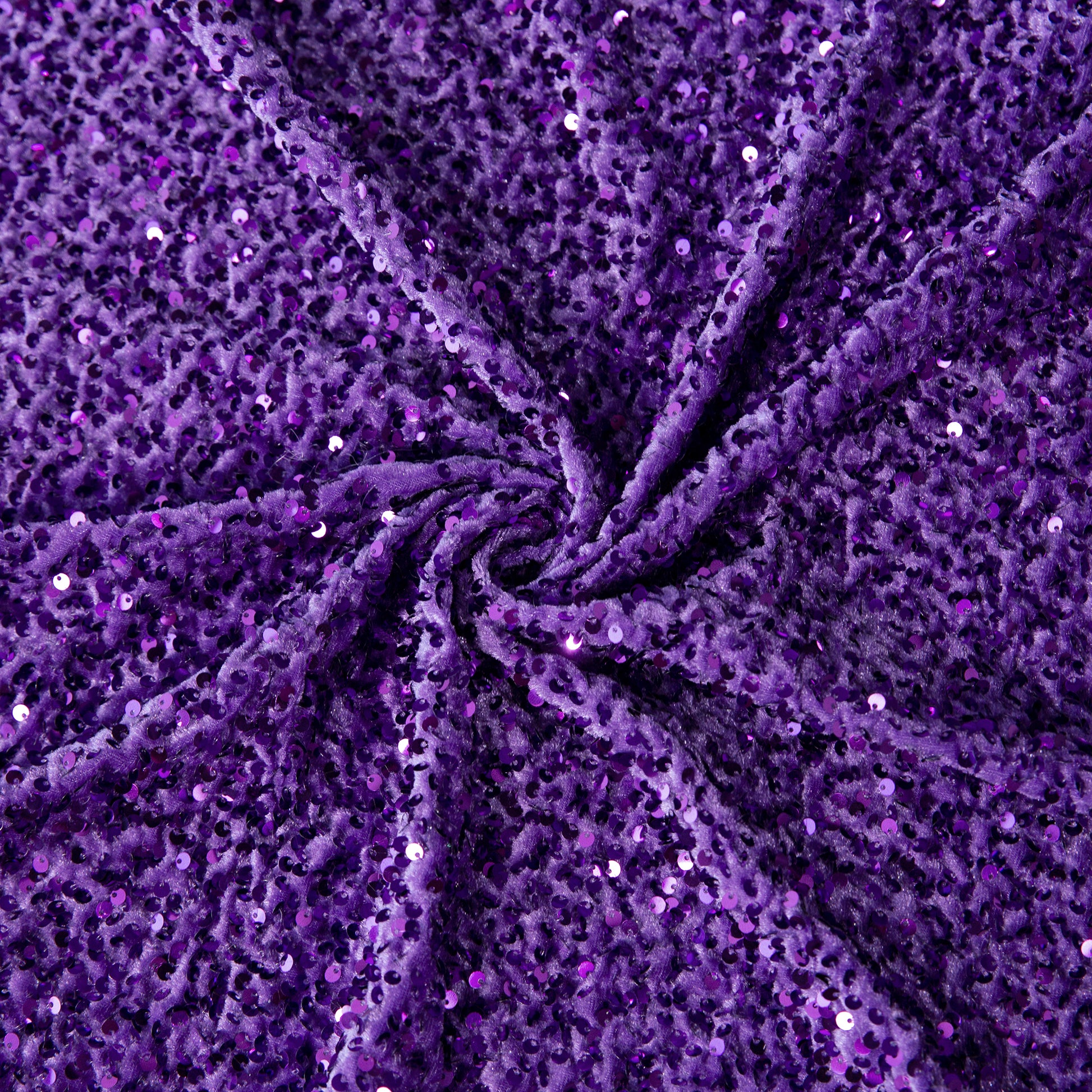 10 yards Sequin Velvet Fabric Roll - Purple
