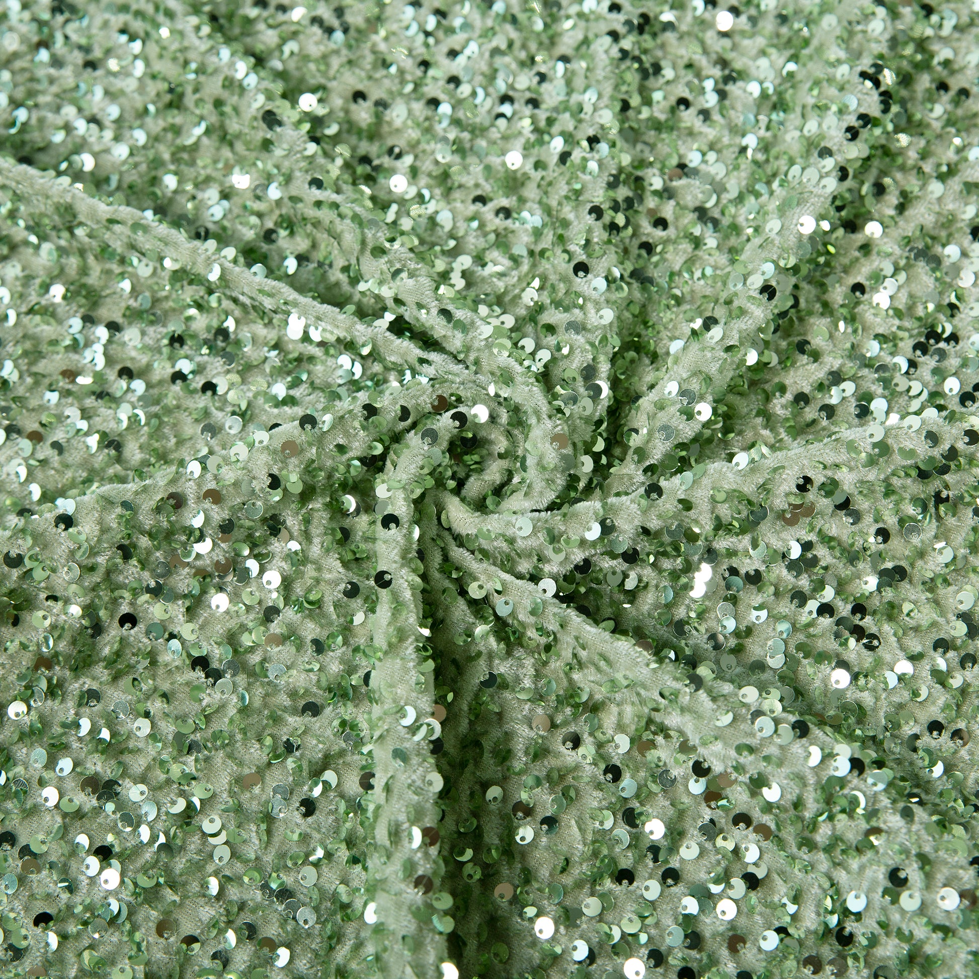 10 yards Sequin Velvet Fabric Roll - Sage Green
