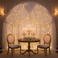 diy semi circle backdrop with 10 yards Velvet Fabric Roll - White