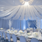 winter wonderland wedding celebration with 10 yards x 118" Flame Retardant (FR) Voile Sheer Fabric Roll/Bolt - Ivory
