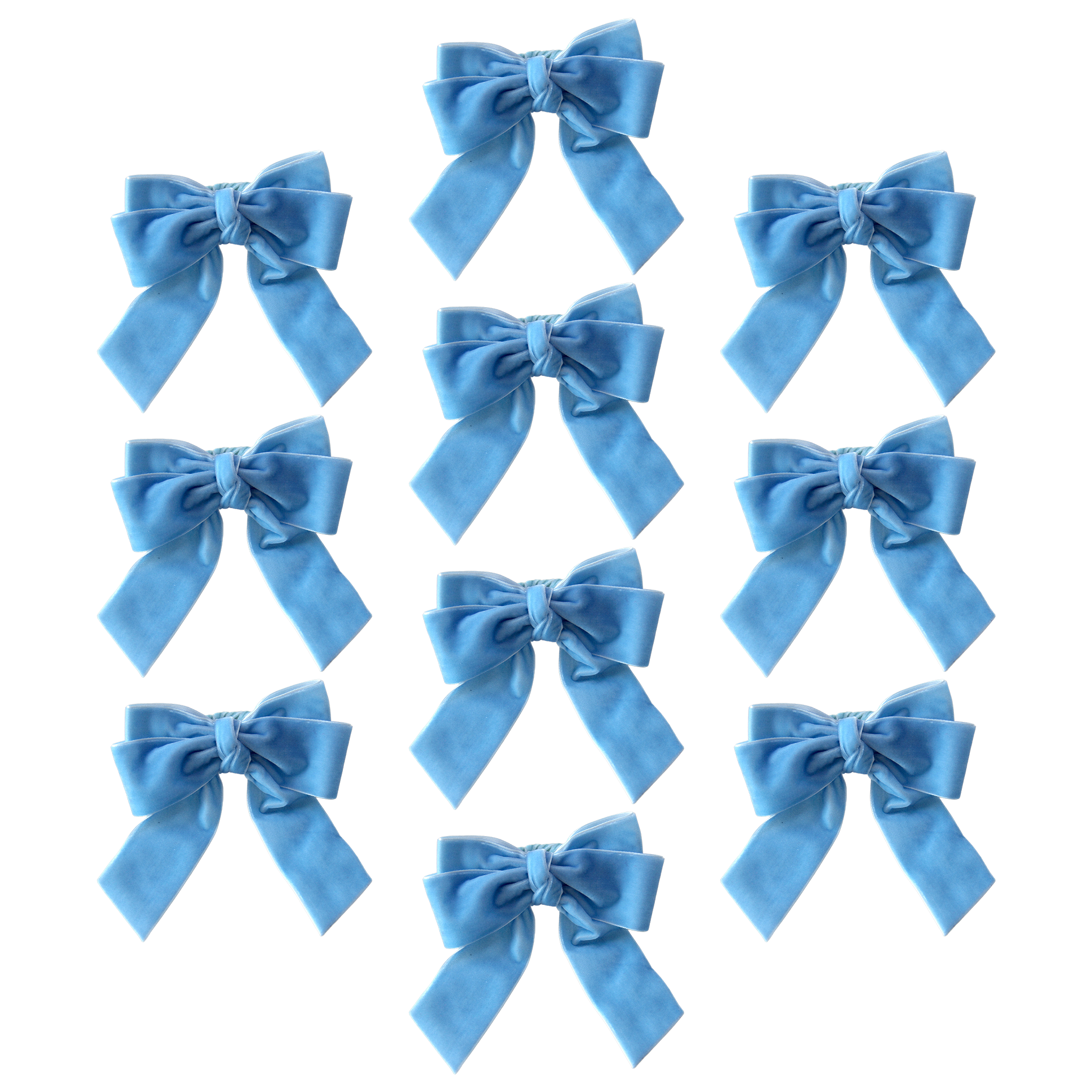 10 pc/pk Velvet Bow-Tie Napkin Ring - Baby Blue