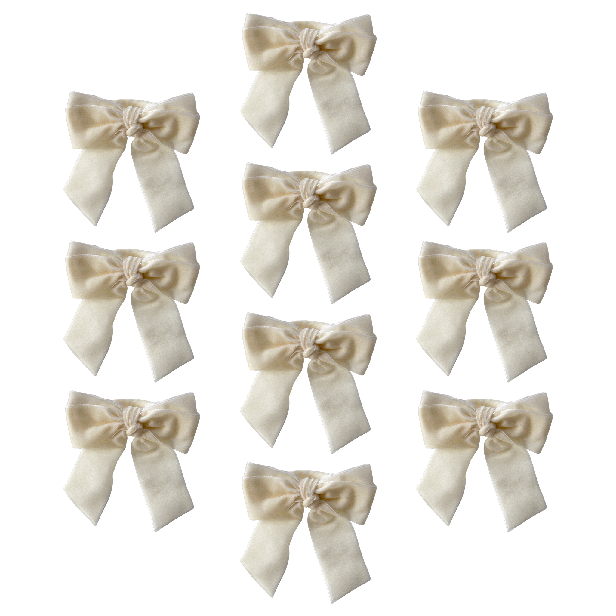 10 pc/pk Velvet Bow-Tie Napkin Ring - Ivory