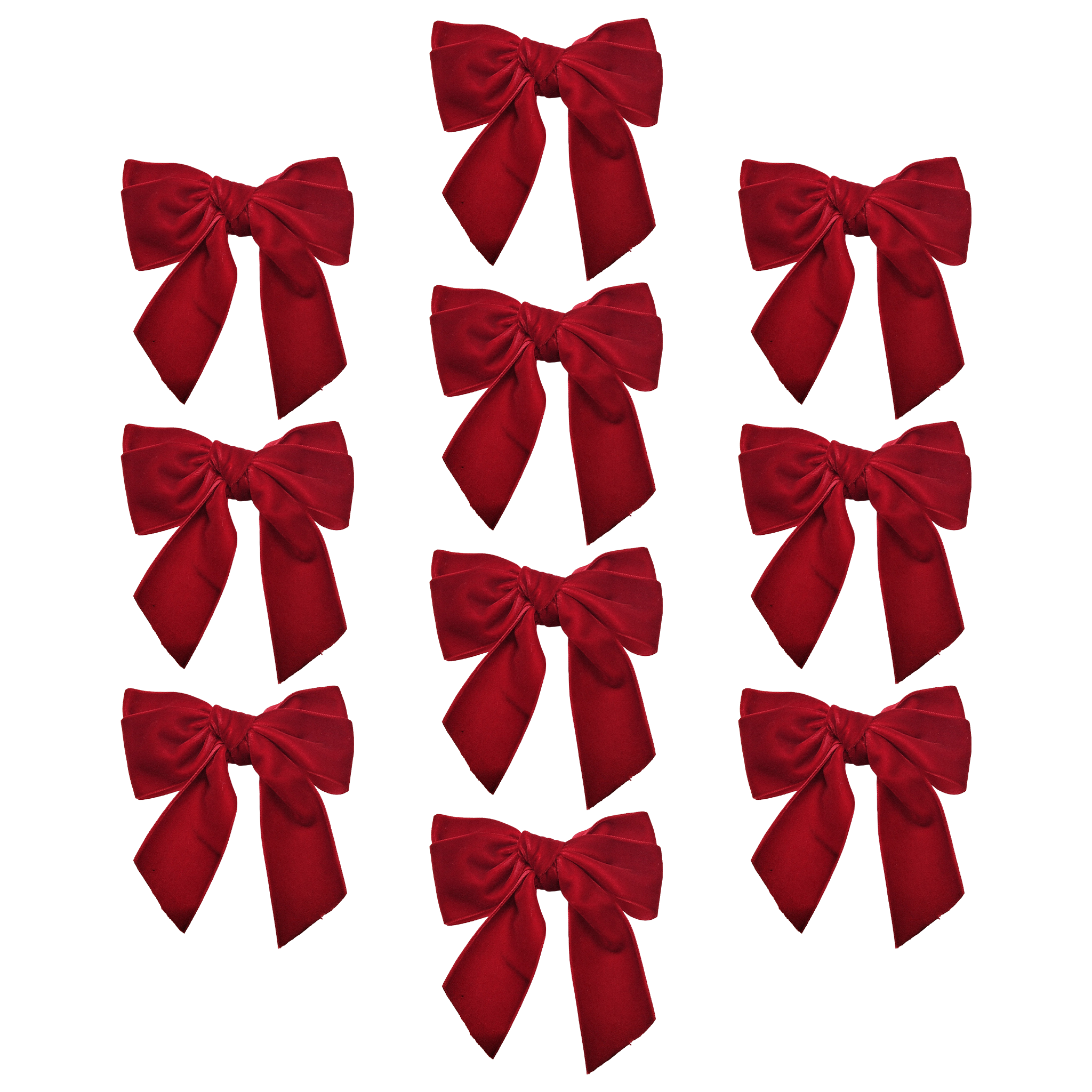 10 pc/pk Velvet Bow-Tie Napkin Ring - Red