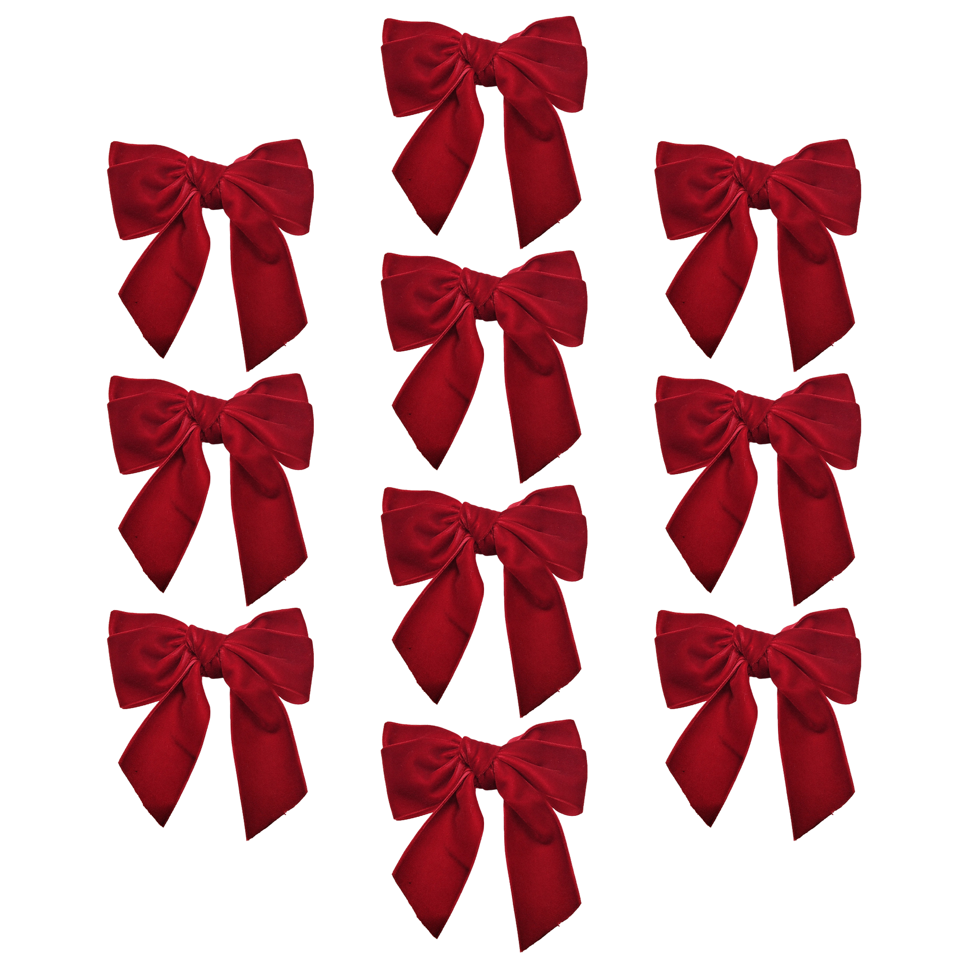10 pc/pk Velvet Bow-Tie Napkin Ring - Red