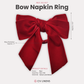 Velvet Bow Tie Napkin Ring Red infographic showing product dimensions