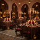 elegant moroccan inspired reception with 12 Arms Candle Holder Wedding Candelabra Table Centerpiece 48"H - Gold