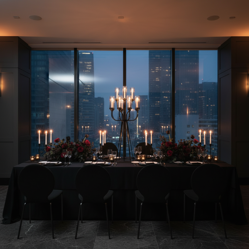 12 Arms Candle Holder Wedding Candelabra Table Centerpiece 48"H - Black.