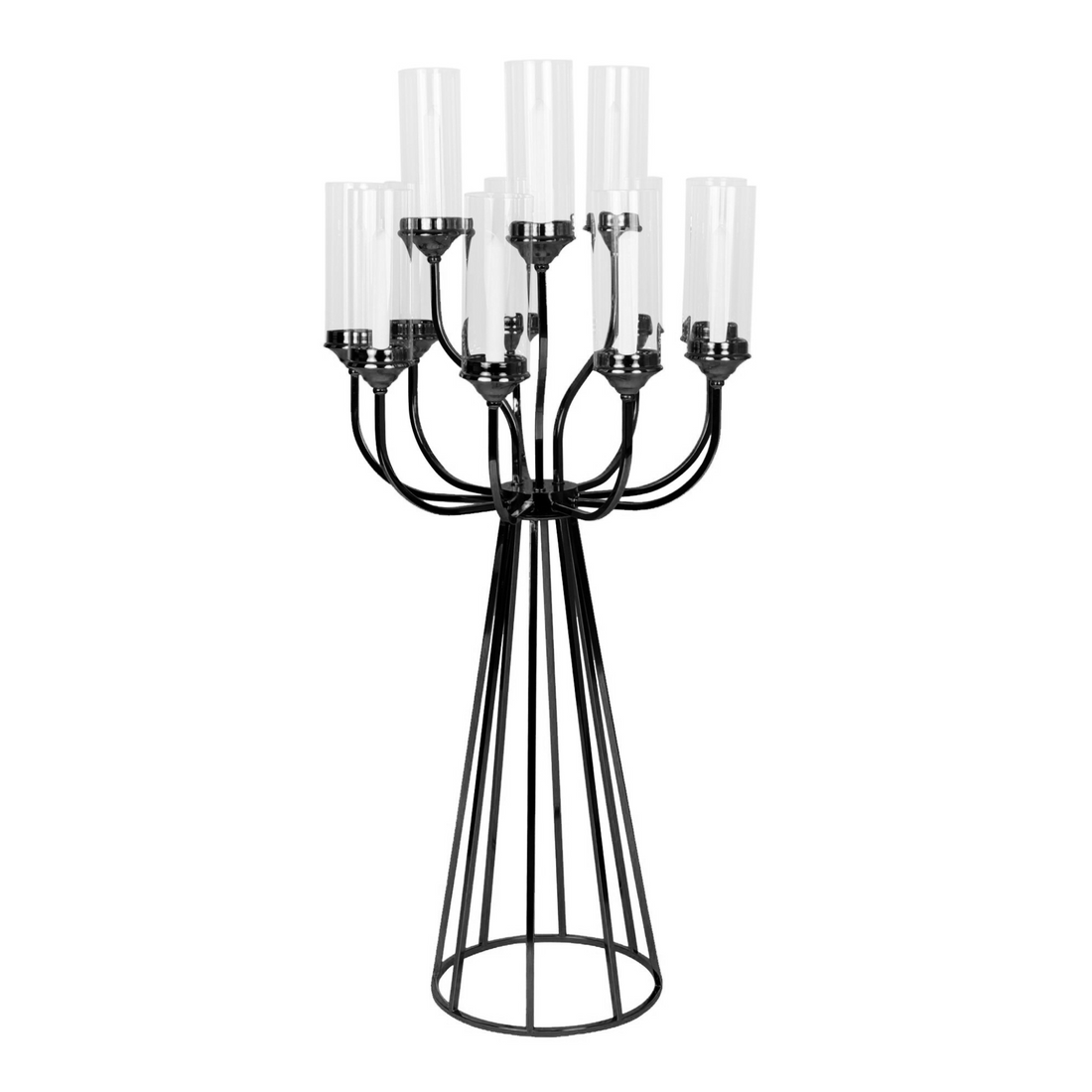 12 Arms Candle Holder Wedding Candelabra Table Centerpiece 48"H Blac