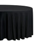 120" Round Premium Linen-Look Panama Weave Tablecloth Black close up