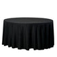 120" Round Premium Linen-Look Panama Weave Tablecloth Black front view
