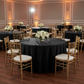120" Round Premium Linen-Look Panama Weave Tablecloth - Black