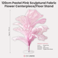 120cm Sculptural Fabric Flower Centerpiece/Floor Stand Pastel Pink infographic