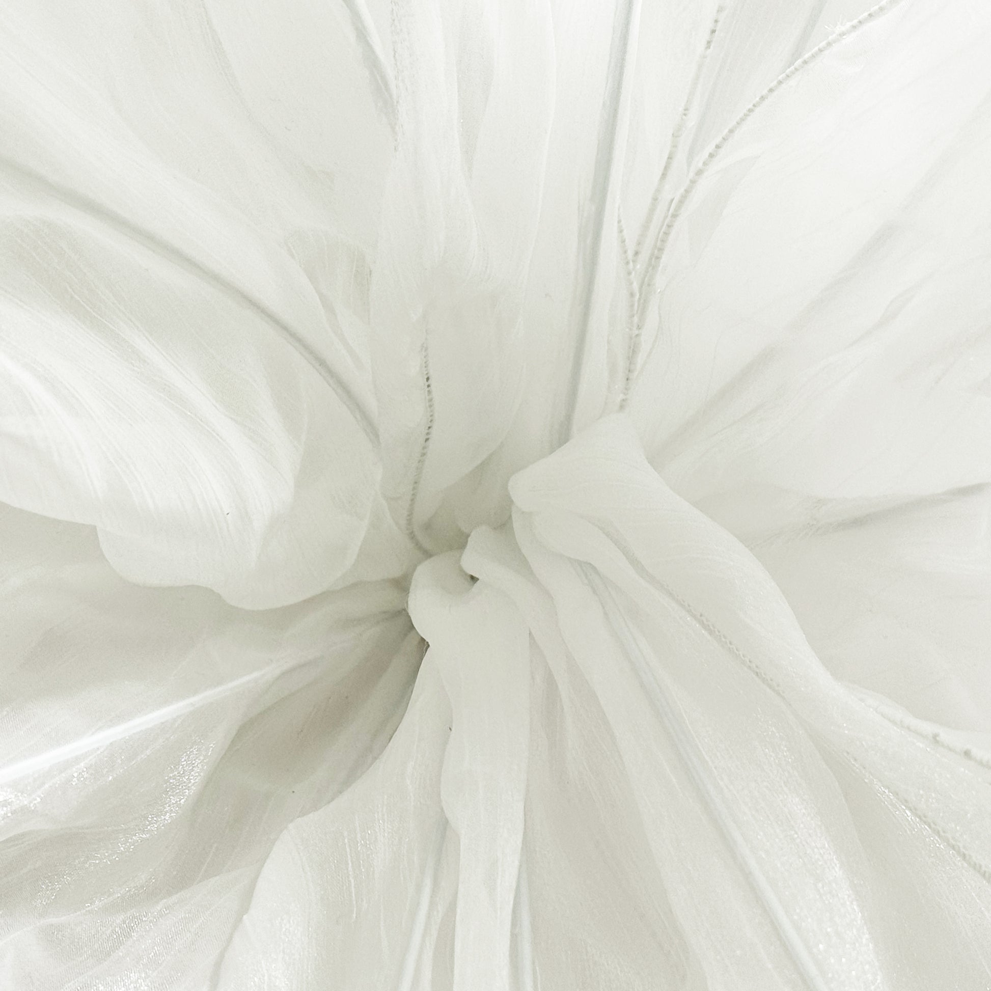 120cm Sculptural Fabric Flower Centerpiece/Floor Stand - Ivory - Close-Up View