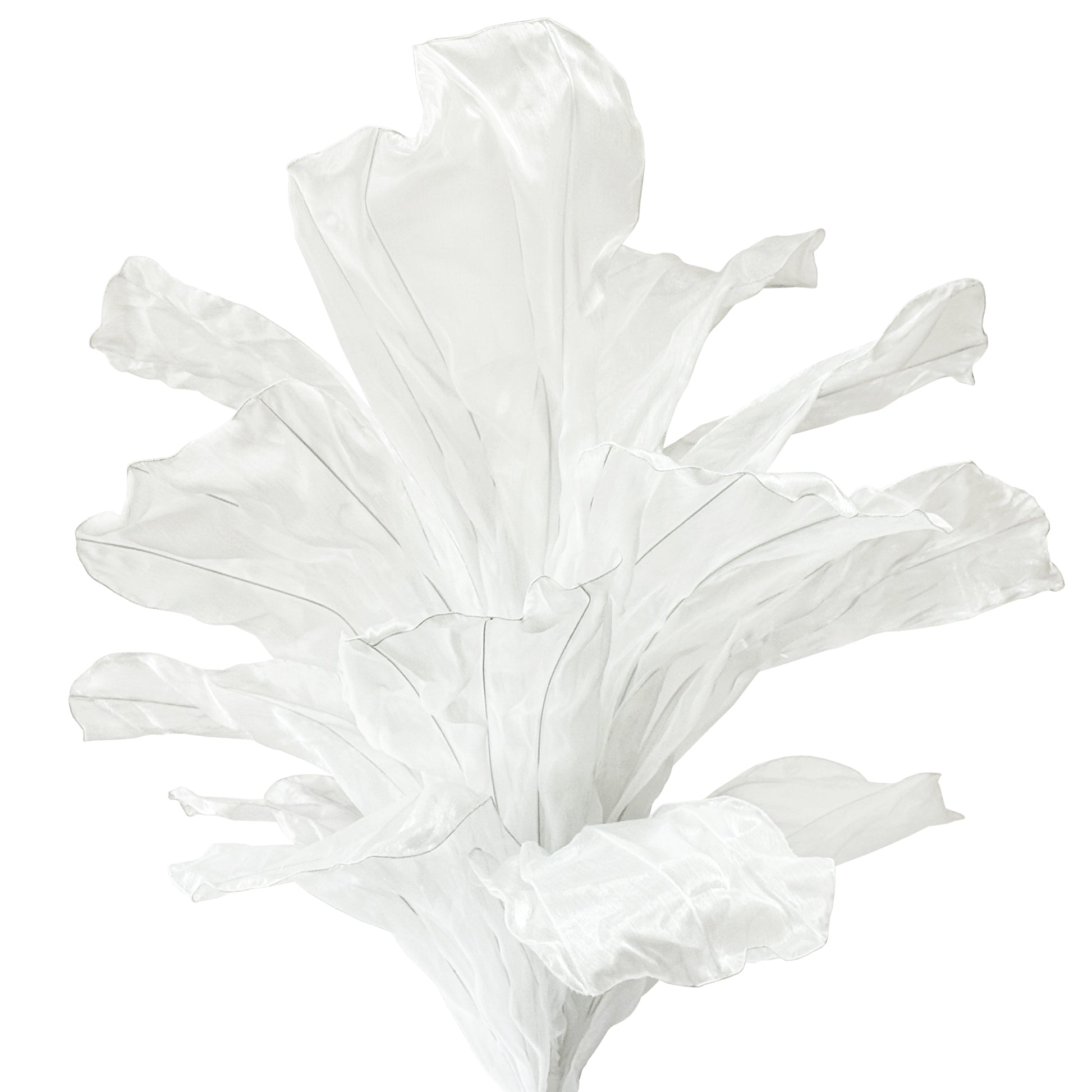 120cm Sculptural Fabric Flower Centerpiece/Floor Stand - Ivory - Front View