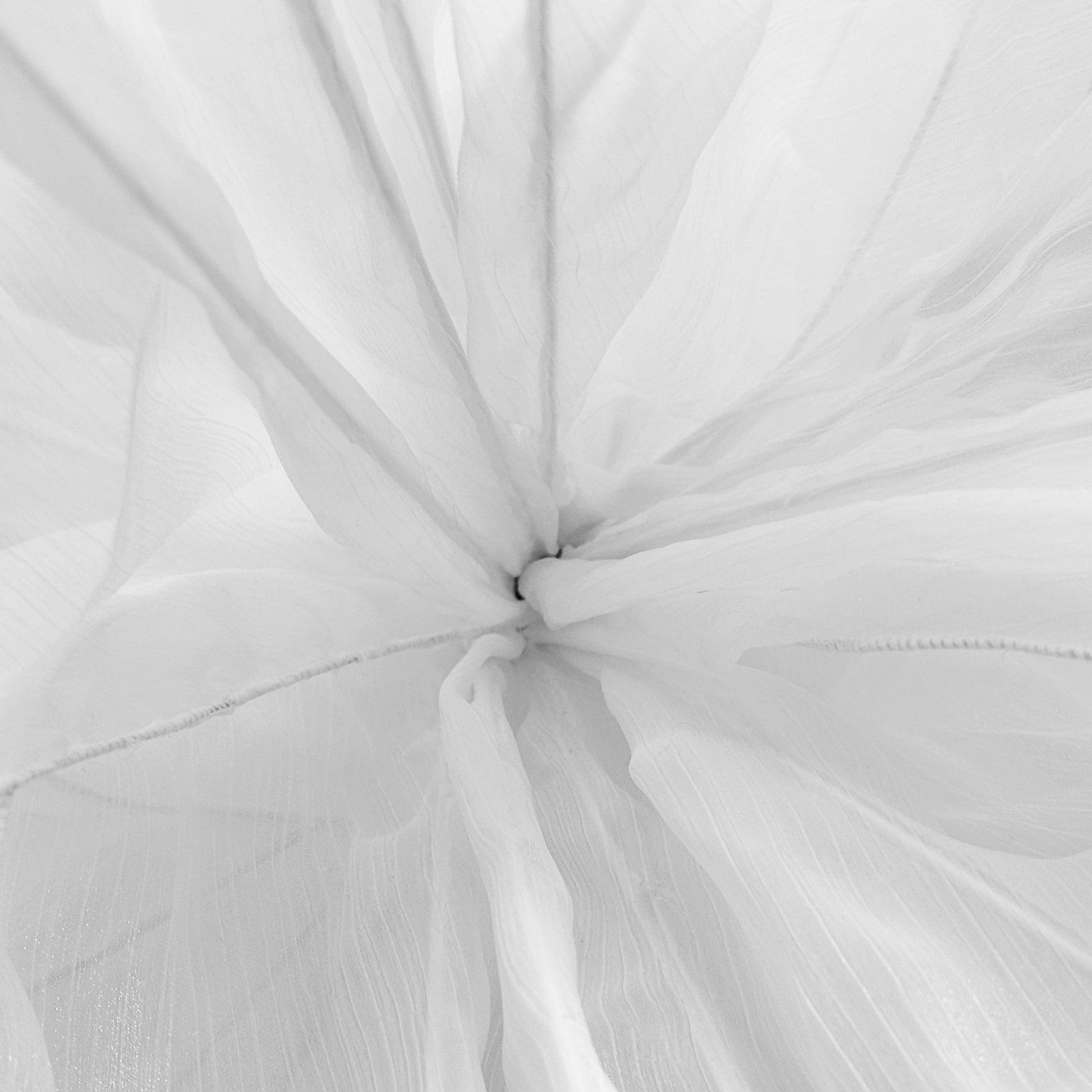 120cm Sculptural Fabric Flower Centerpiece/Floor Stand - White -Close-Up View