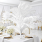 120cm Sculptural Fabric Flower Centerpiece/Floor Stand - White- Wedding Reception View