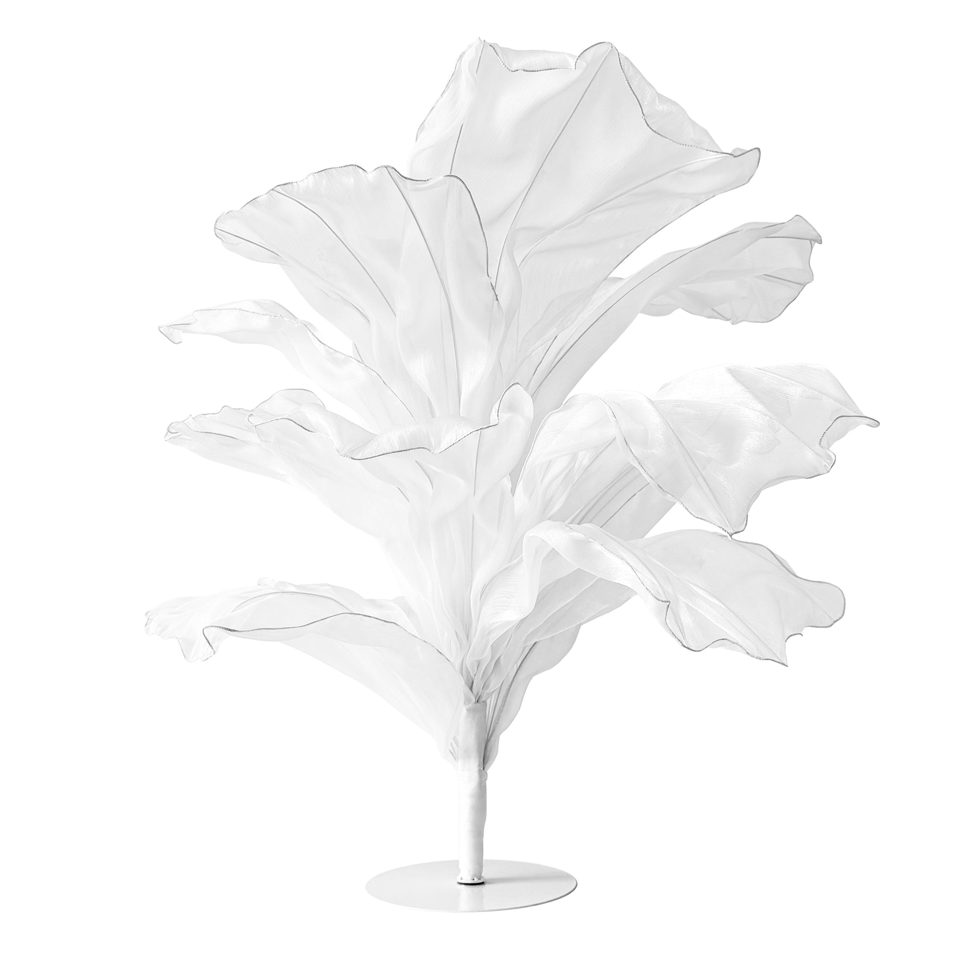 120cm Sculptural Fabric Flower Centerpiece/Floor Stand - White - plain white background