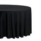 132" Round Premium Linen-Look Panama Weave Tablecloth Black close up