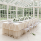 14ft Ruffle Layered Champagne Tulle Tableskirt