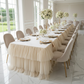 14ft Ruffle Layered Champagne Tulle Tableskirt