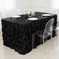 14ft Gathered Lamour Satin Table Skirt - Black.