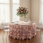 14ft Gathered Lamour Satin Table Skirt - Blush/Rose Gold.