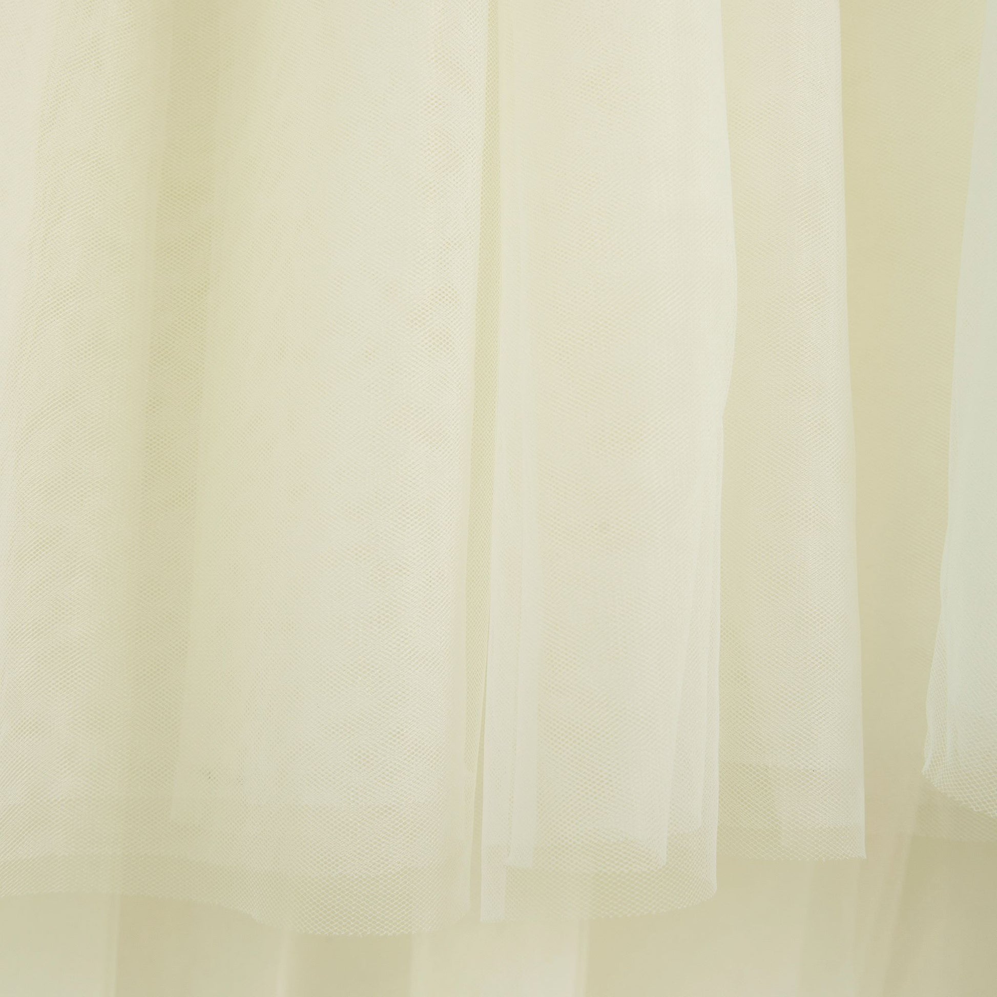Ruffled layered tulle ivory fabric