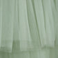 Ruffled layered tulle sage green fabric