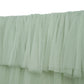 Sage green ruffled layered tulle tableskirt 14ft  close up