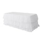 White ruffled layered tulle tableskirt 14ft  angled view