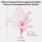 150cm Sculptural Fabric Flower Centerpiece/Floor Stand Pastel Pink infographic
