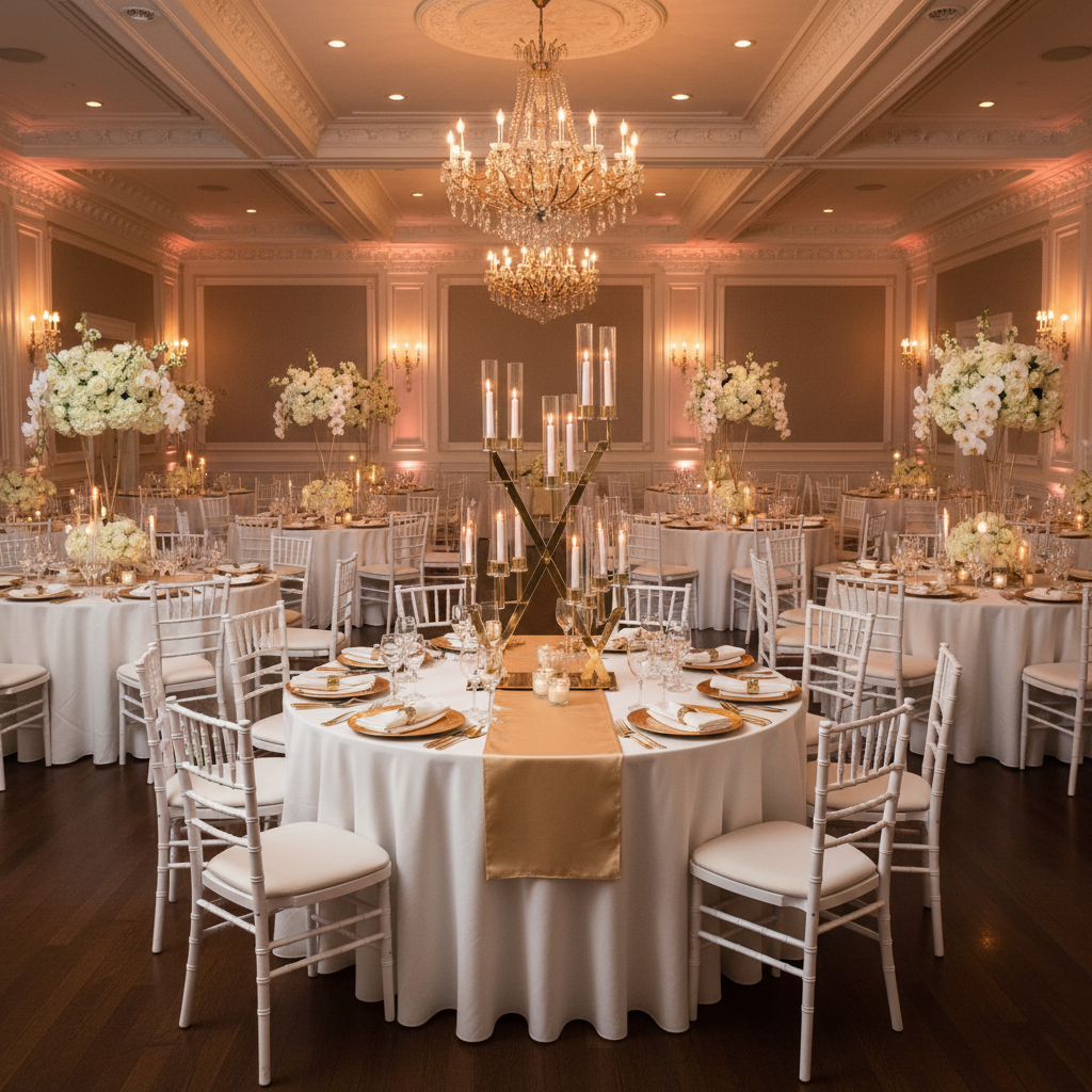 16 Branches Gold Metal Candelabra Centerpiece.