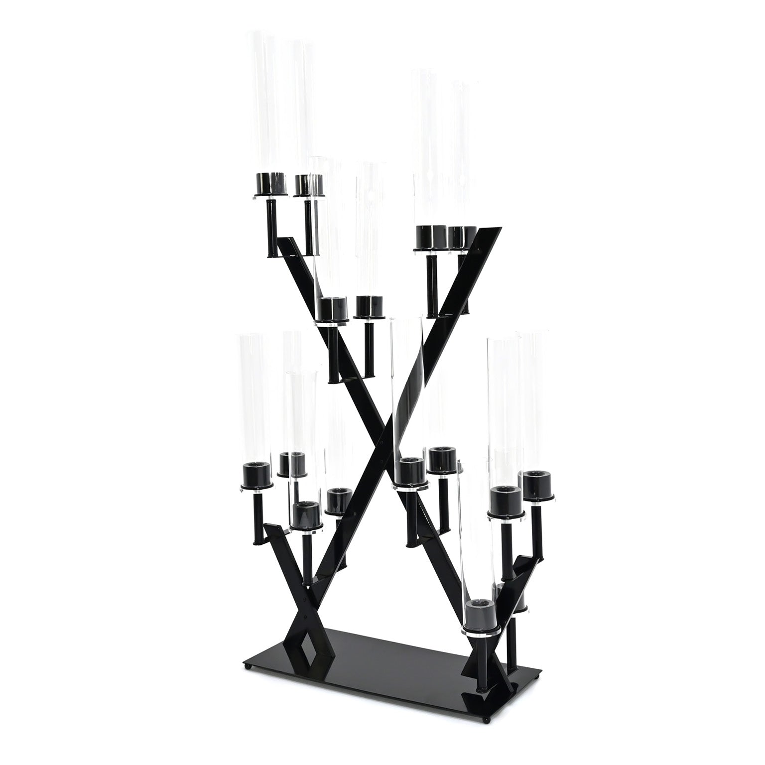 16 Branches Black Metal Candelabra Centerpiece