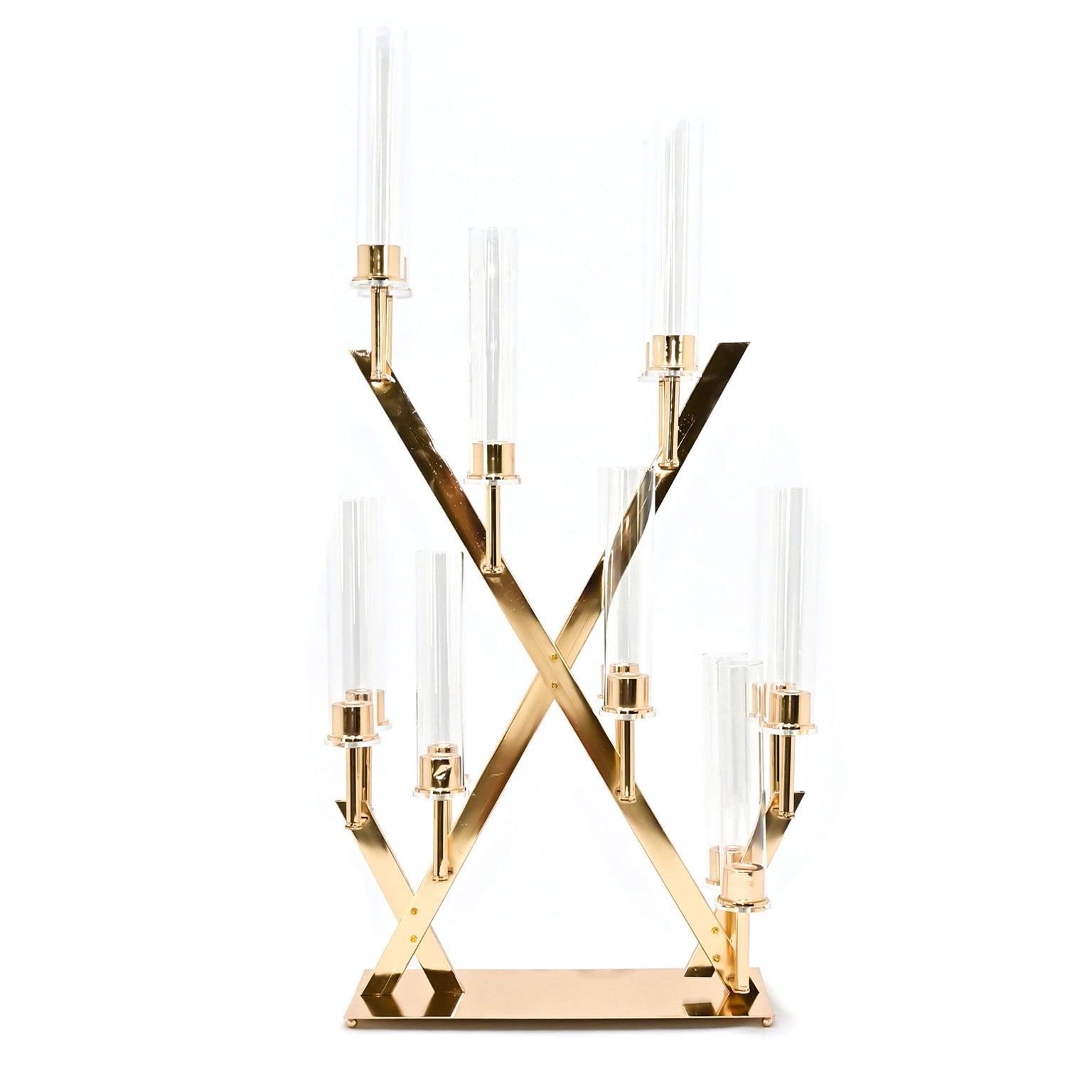 16 Branches Gold Metal Candelabra Centerpiece