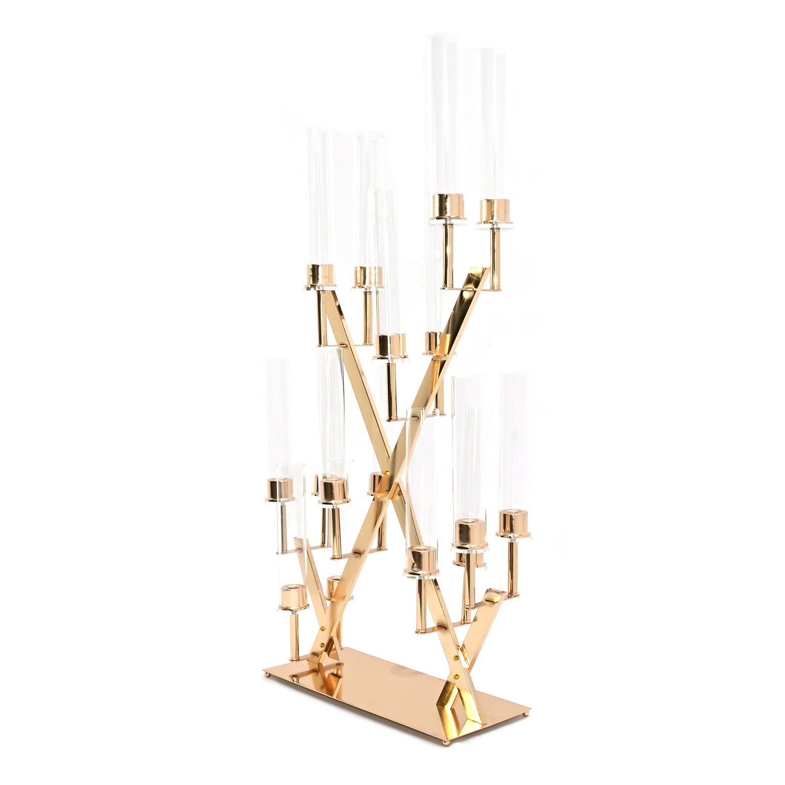 16 Branches Gold Metal Candelabra Centerpiece