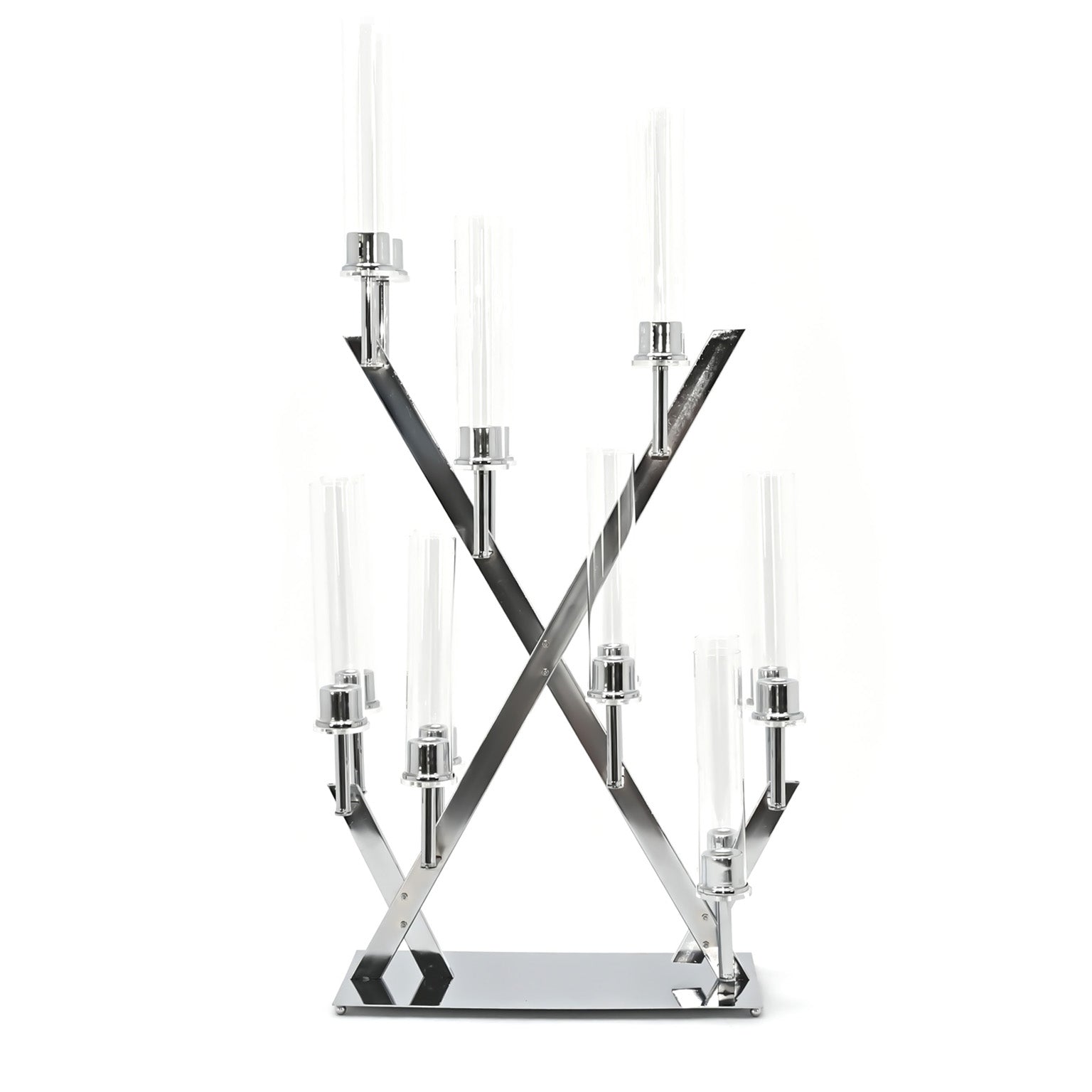 16 Branches Silver Metal Candelabra Centerpiece