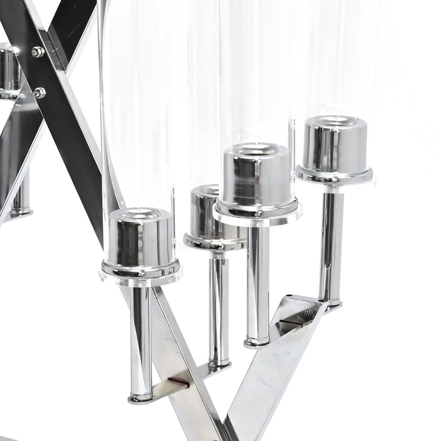 16 Branches Silver Metal Candelabra Centerpiece