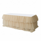 17ft Ruffle Layered Champagne Tulle Tableskirt angled view
