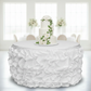 17ft Gathered Lamour Satin Table Skirt White Cake Table Mockup
