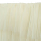 Ivory ruffled layered tulle tableskirt 17ft  close up