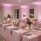 bridal shower setup with 17"x17" Premium Polyester Napkin - Dusty Rose/Mauve