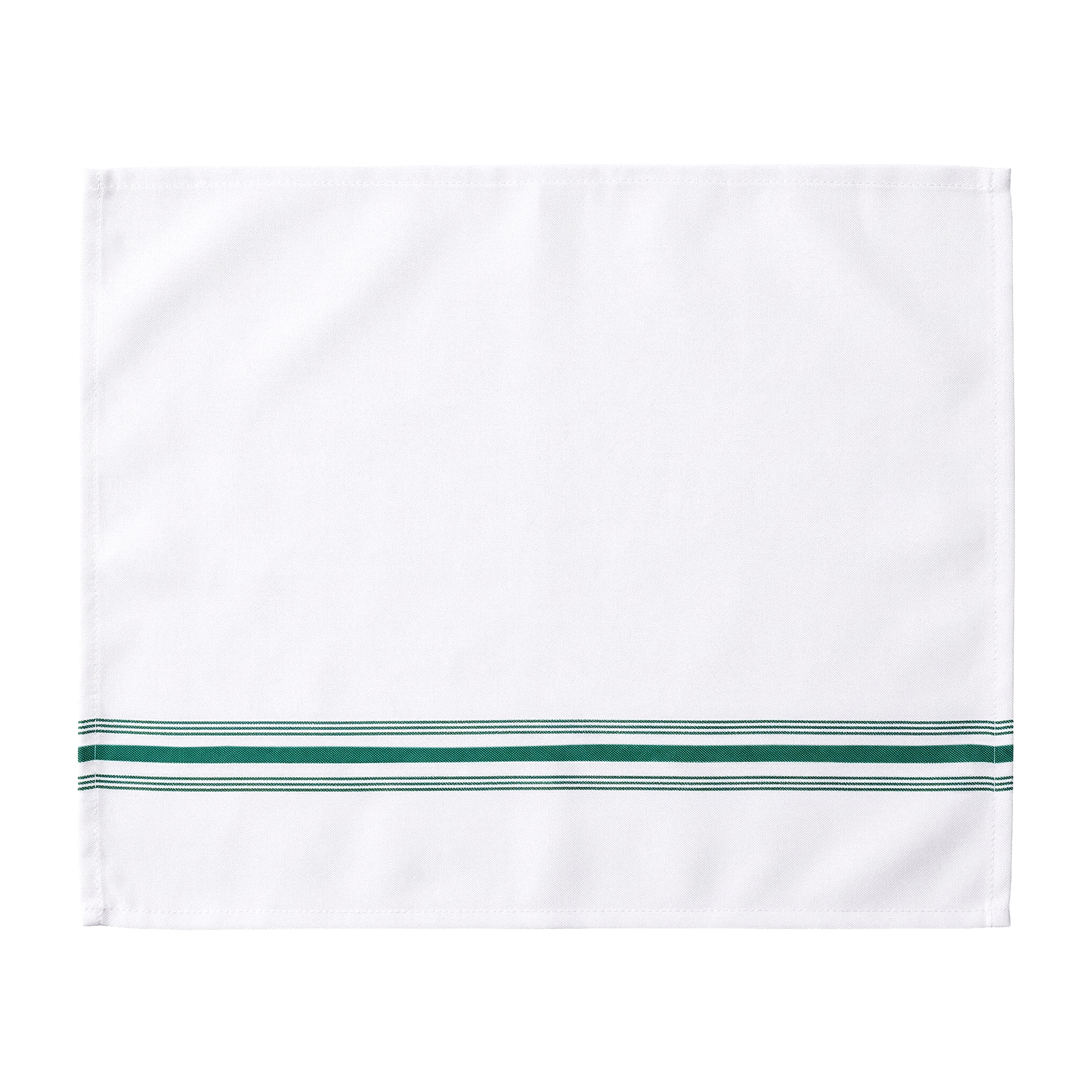 18"x22" Forest Green Stripe Bistro Spun Polyester Napkins flat