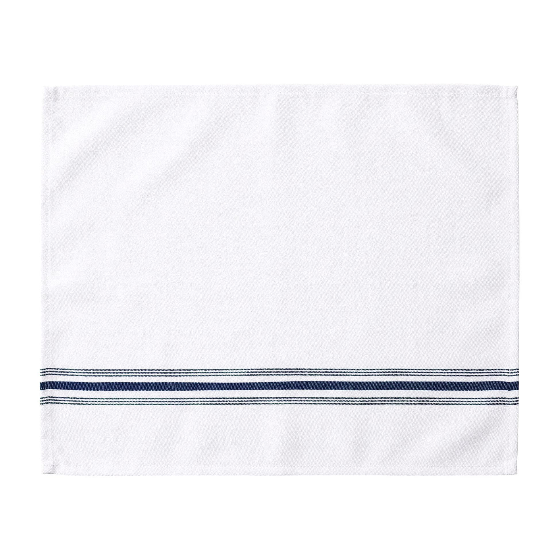 18"x22" Navy Blue Stripe Bistro Spun Polyester Napkins 5pc/pk flat