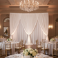 2 pc Crossbar support (drape support) rod 3ft to 5ft with white chiffon drapes for wedding reception