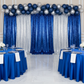 2 pc Telescopic Slip-fit Upright 5ft to 8ft with slip lock collar with silver and royal blue glitz sequin drapes and balloons for quinceanera