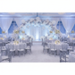 2 pc Telescopic Slip-fit Upright 6ft to 10ft with slip lock collar with white glitz sequin drapes for winter christmas party