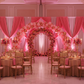 2 pc Telescopic Slip-fit Upright 8ft to 14ft with slip lock collar for quinceañera with white and pink spandex drapes