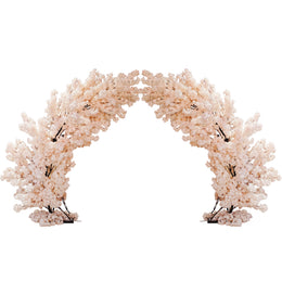 2 pcs 9.5ft Blush Cherry Blossom Wedding Arch Backdrop