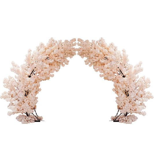 2 pcs 9.5ft Blush Cherry Blossom Wedding Arch Backdrop